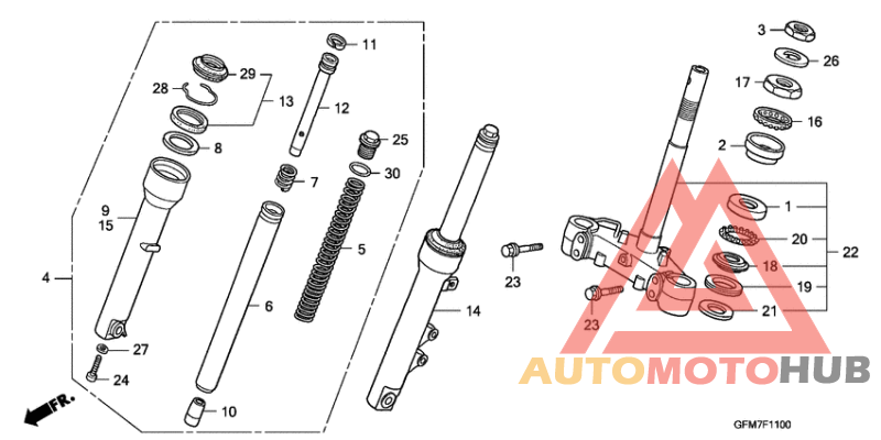 Steering stem/front fork