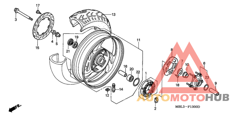 Rear wheel complete assy