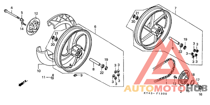 Rear wheel complete assy