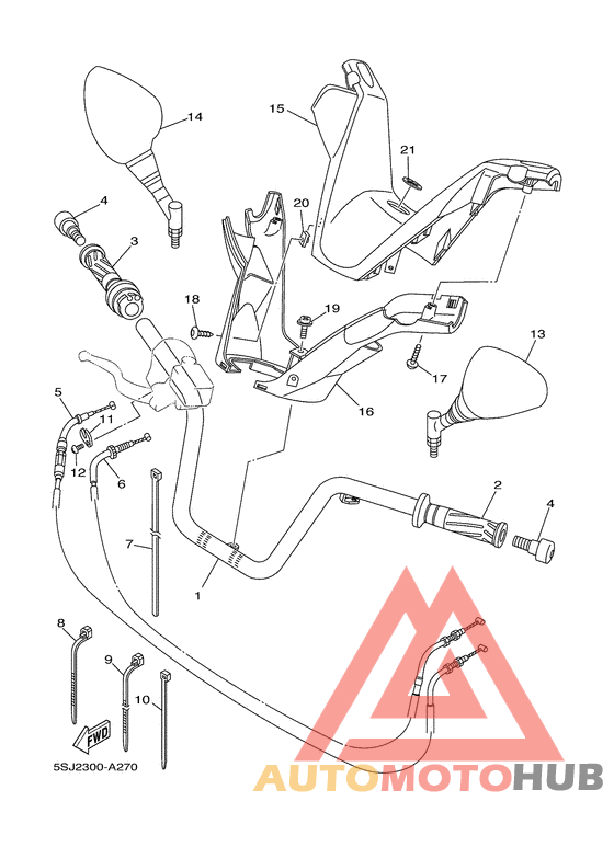 Steering handle. cable