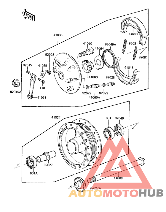 Front hub/brake