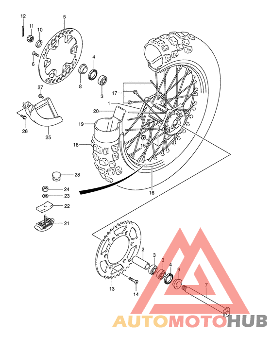 Rear wheel complete assy