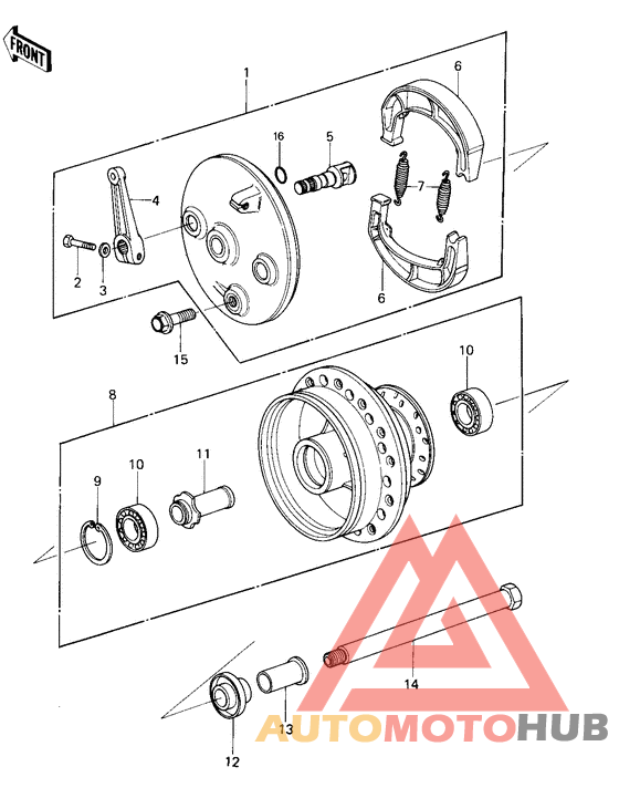 Front hub/brake