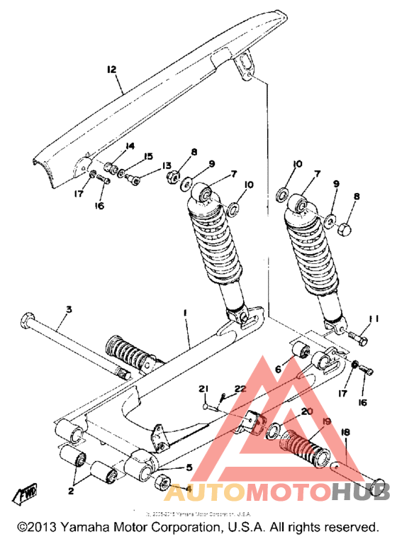 Swing arm rear shocks chain case