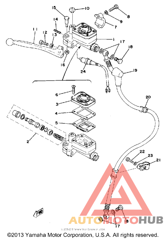 Master cylinder - brake hose