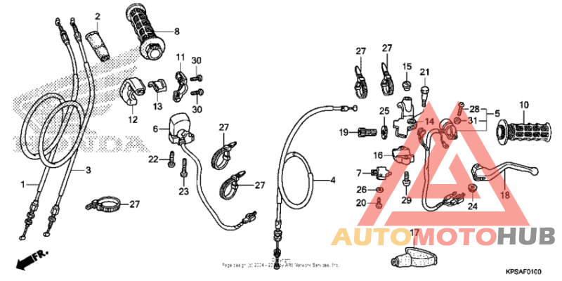 Handle lever + switch + cable