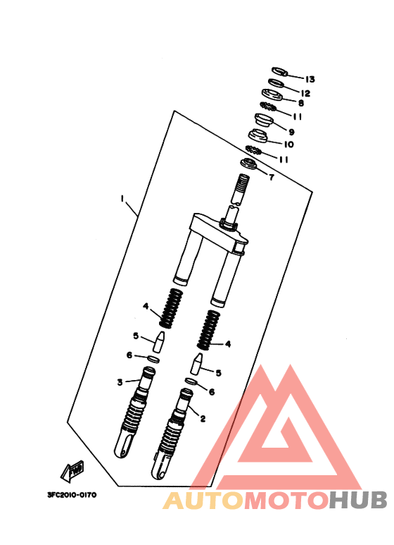 Front fork assy(ur silv