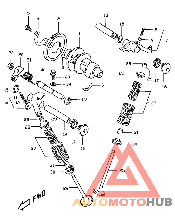 Распределительный вал-клапаны