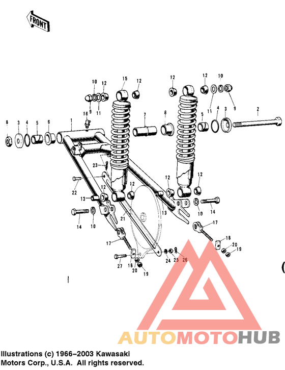 Swing arm/shock absorbers