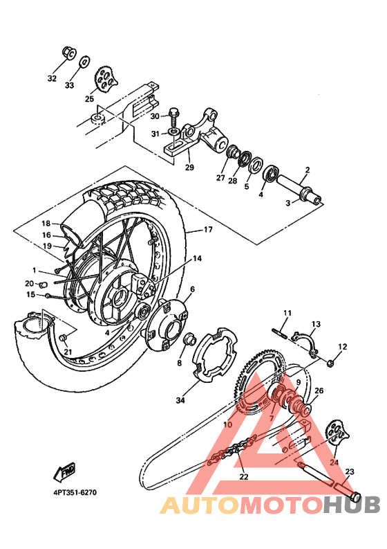Rear wheel complete assy
