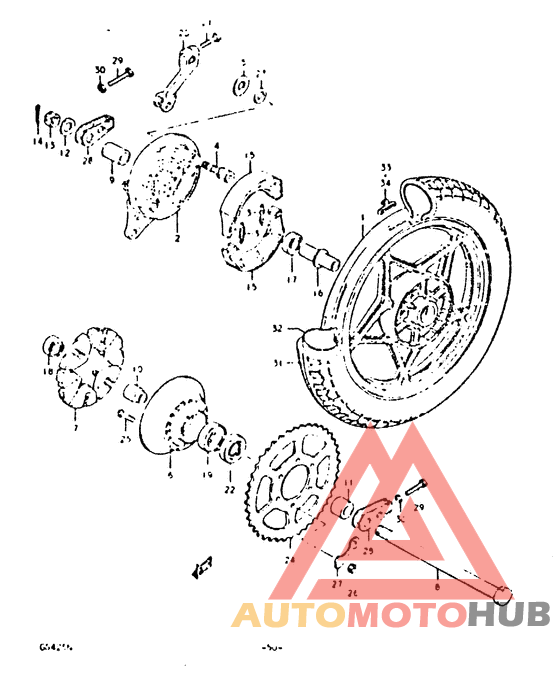 Rear wheel complete assy