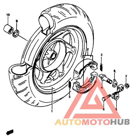 Rear wheel complete assy