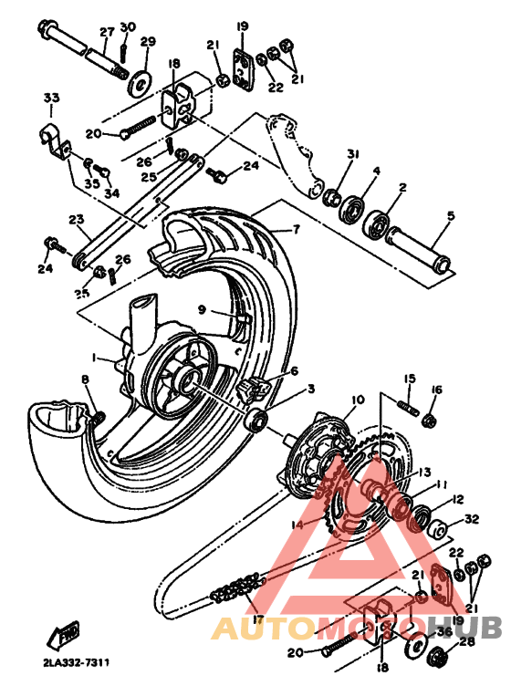 Rear wheel complete assy