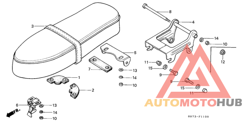 Double seat assy dark gray