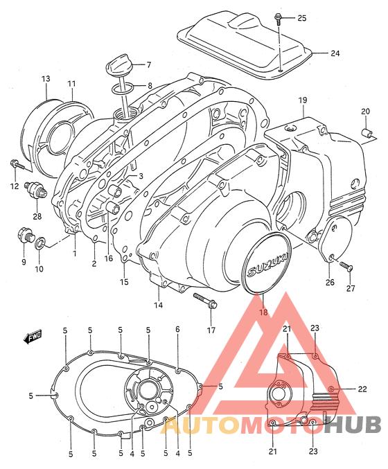 Crankcase cover ass`y  (v