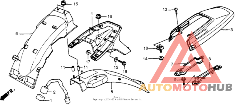 Vt500ft rear fender
