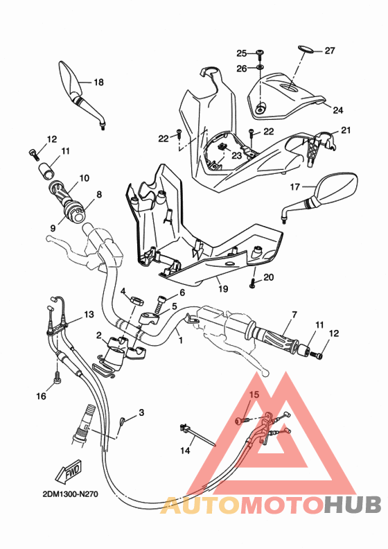 Steering handle & cable