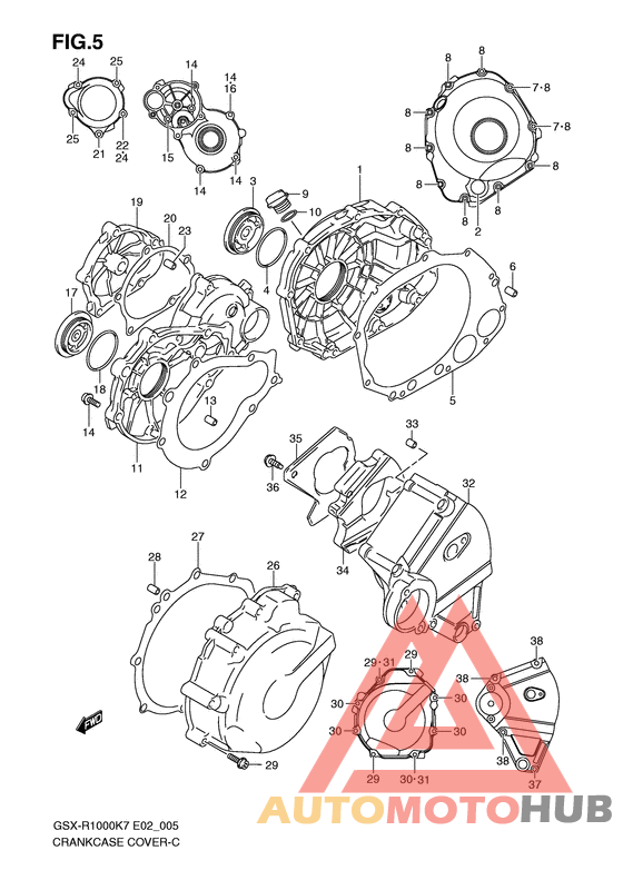 Crankcase cover ass`y  (v