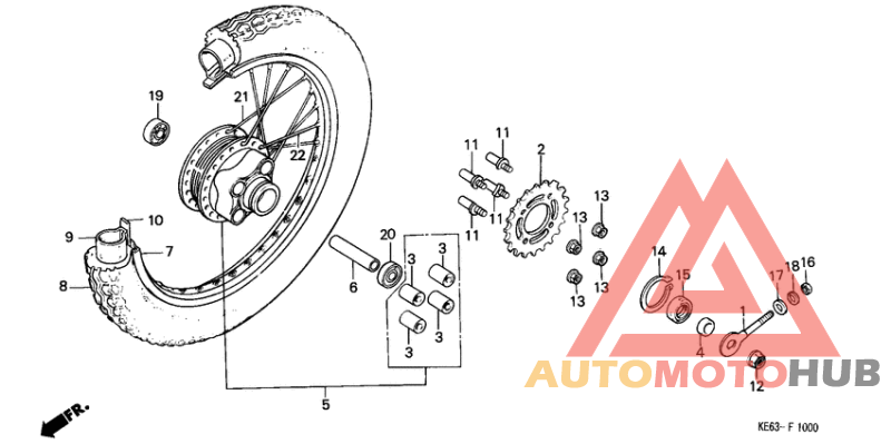 Rear wheel complete assy