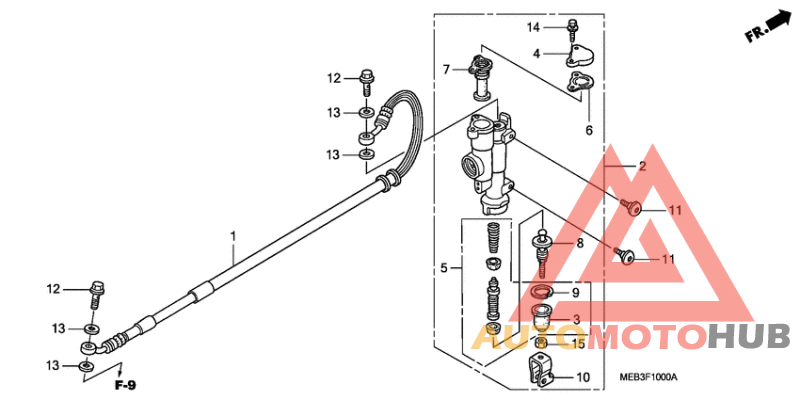 Rr. brake master cylinder