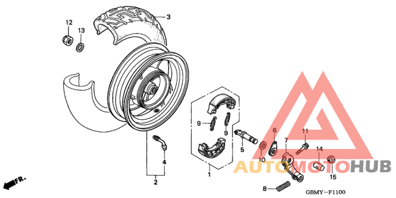 Rear wheel complete assy