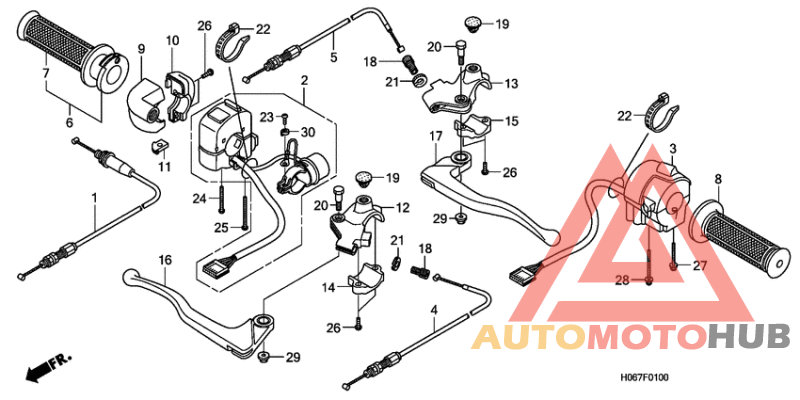 Handle lever/switch/cable