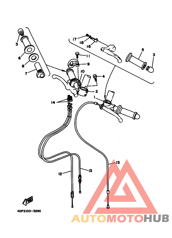 Рулевой рычаг и кабель