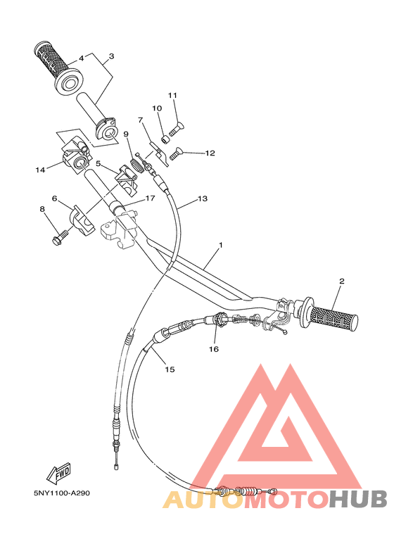 Steering handle. cable