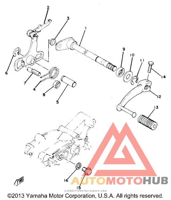 Shift shaft - pedal
