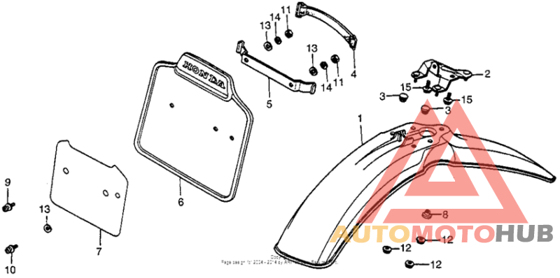 Front fender + front numberplate 83-84