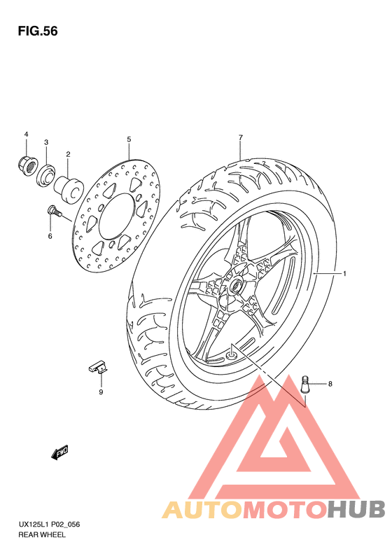 Rear wheel complete assy