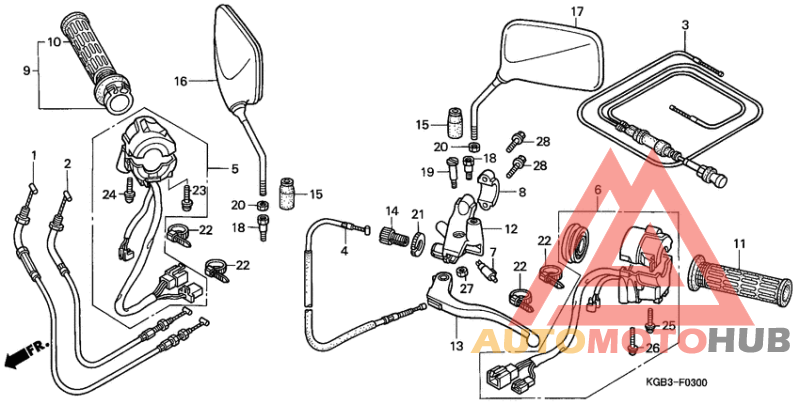 Handle lever/switch/cable
