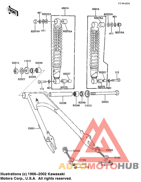 Swing arm/shock absorbers