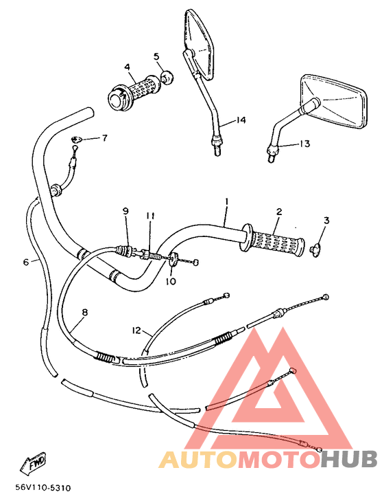 Steering handle. cable