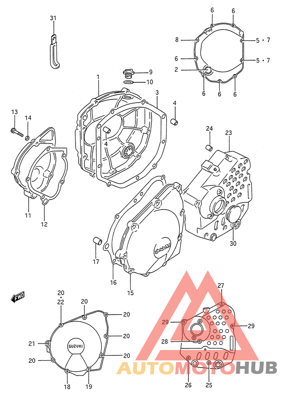 Crankcase cover ass`y  (v