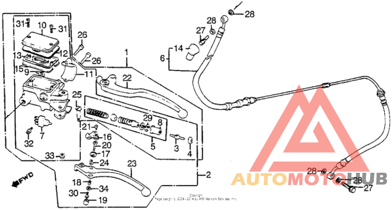 Clutch master cylinder + clutch control lever