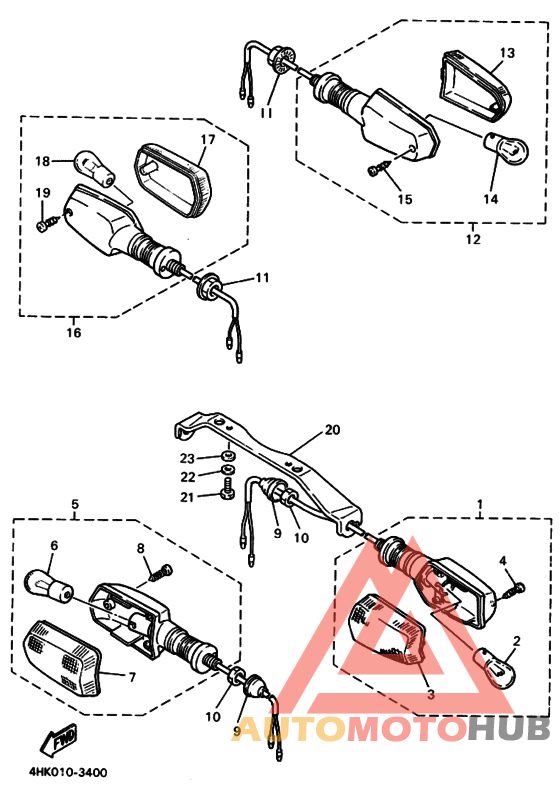 Rear flasher light assy