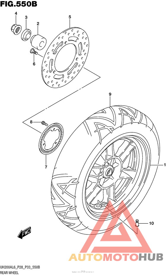 Rear Wheel (Uh200Al6 P33)
