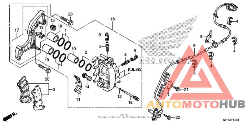 Front brake caliper (abs)