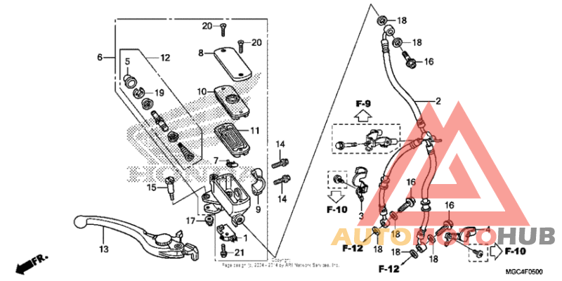 Front brake master cylinder (1)