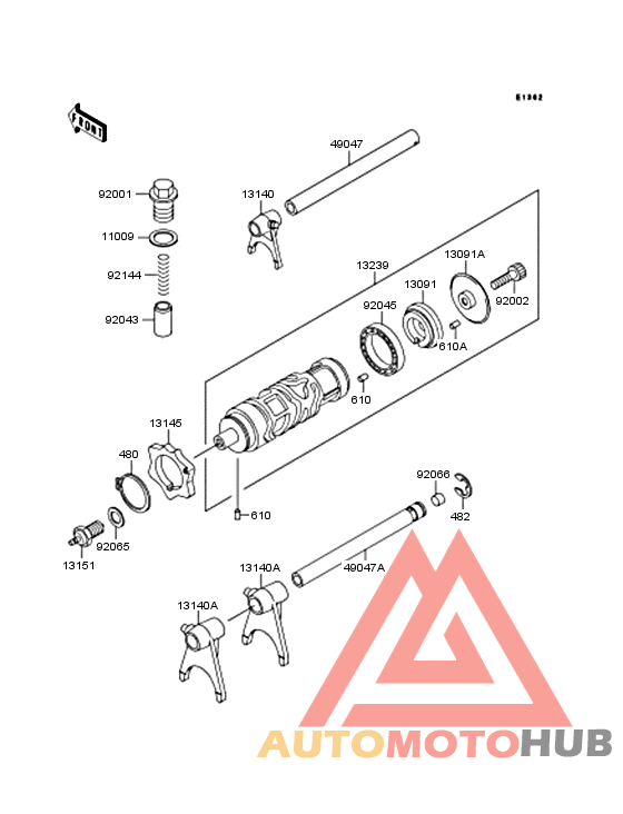 Gear change drum & forks