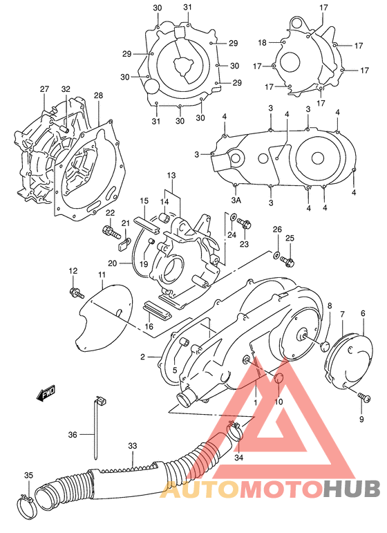 Crankcase cover ass`y  (v