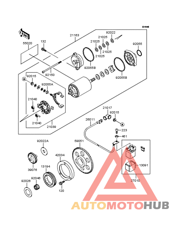 Starter motor/starter clutch