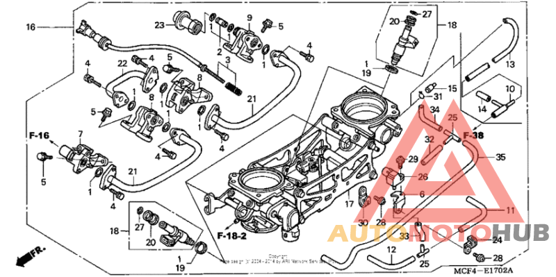 Throttle body (assy.) ('02-'05)