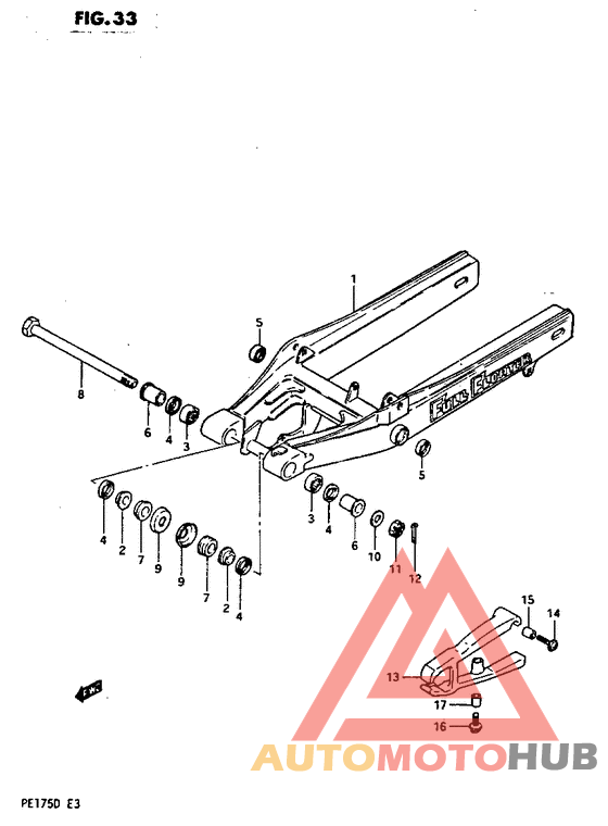 Rear swinging arm model d