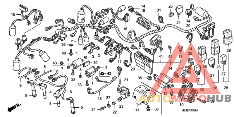 Wire harness/ignition coi l