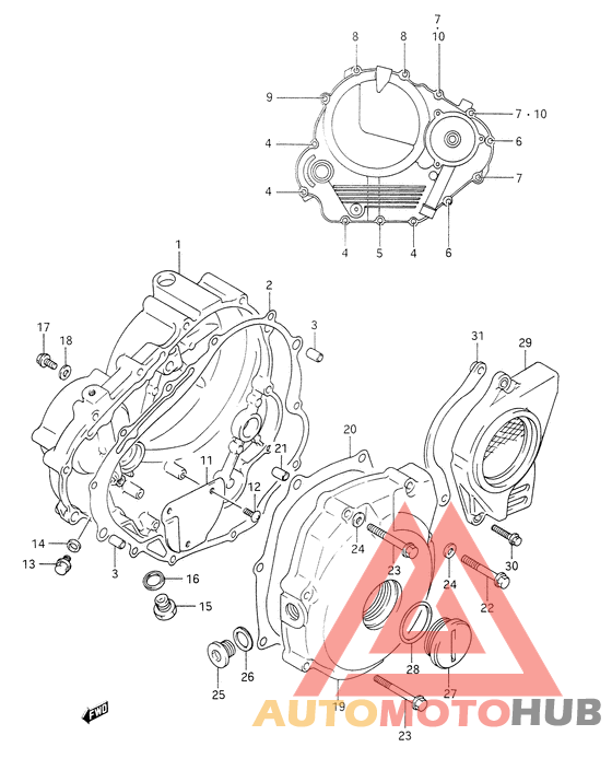 Crankcase cover ass`y  (v