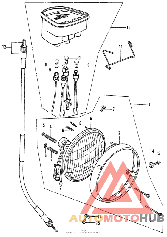 Headlight + speedometer