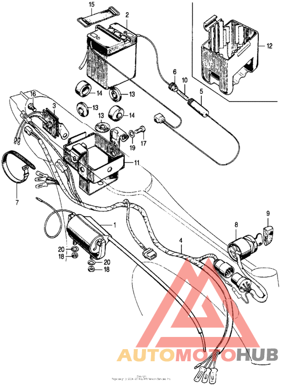 Wire harness + battery