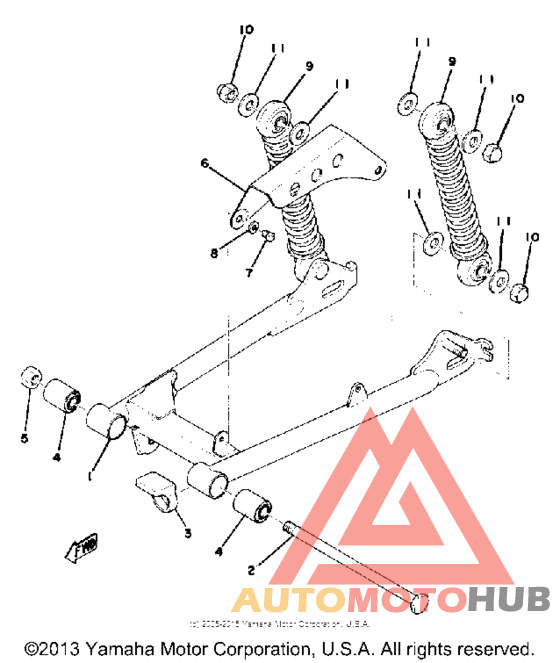 Rear arm - rear cushion - chain case